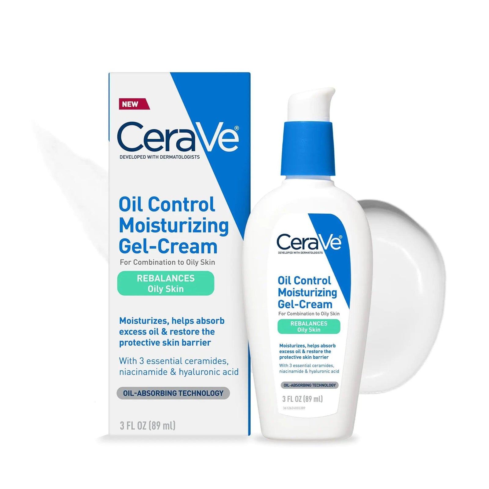 CeraVe Oil Control Moisturizing Gel-Cream | Face Moisturizer for Oily Skin | Niacinamide, Hyaluronic Acid & Oil Absorbing Technology To Rebalance Oily Skin | Non-Comedogenic, Fragrance Free & Oil Free - Evallys.com # #