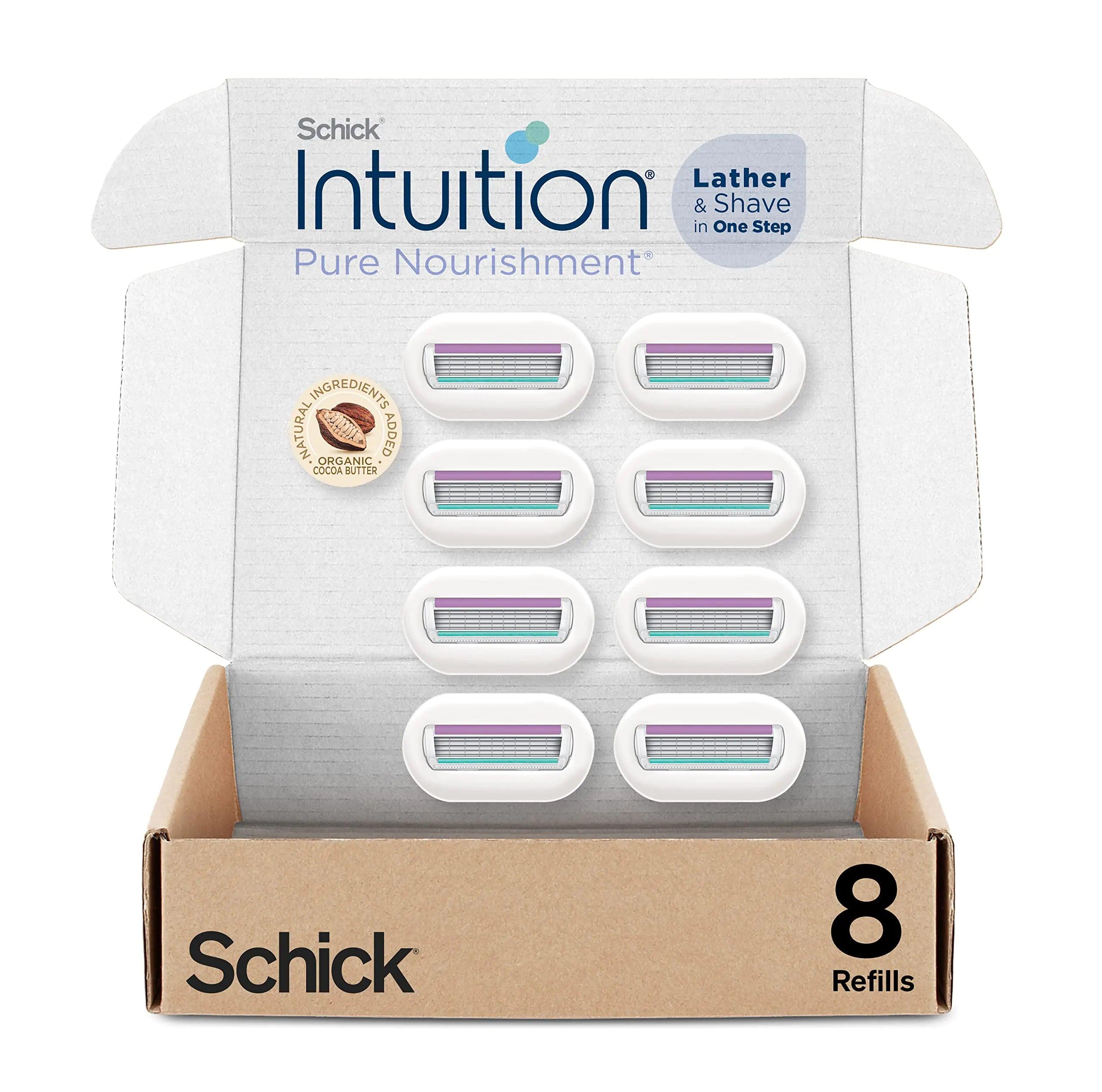 Schick Intuition Refill, Pure Nourishment Razors for Women | Intuition Razor Blades Refill & Schick Hydro Silk Touch-Up Dermaplaning Tool with Precision Cover, 3ct | Dermaplane Razor Refills + Dermaplaning Tool - Evallys.com # #