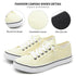 Women Canvas Sneaker Slip On Non Slip Casual Shoes Lace Up Canvas Low Top White Shoes Loafers for Women Fashion Black Sneaker 5.5 Yellow - Evallys.com # #