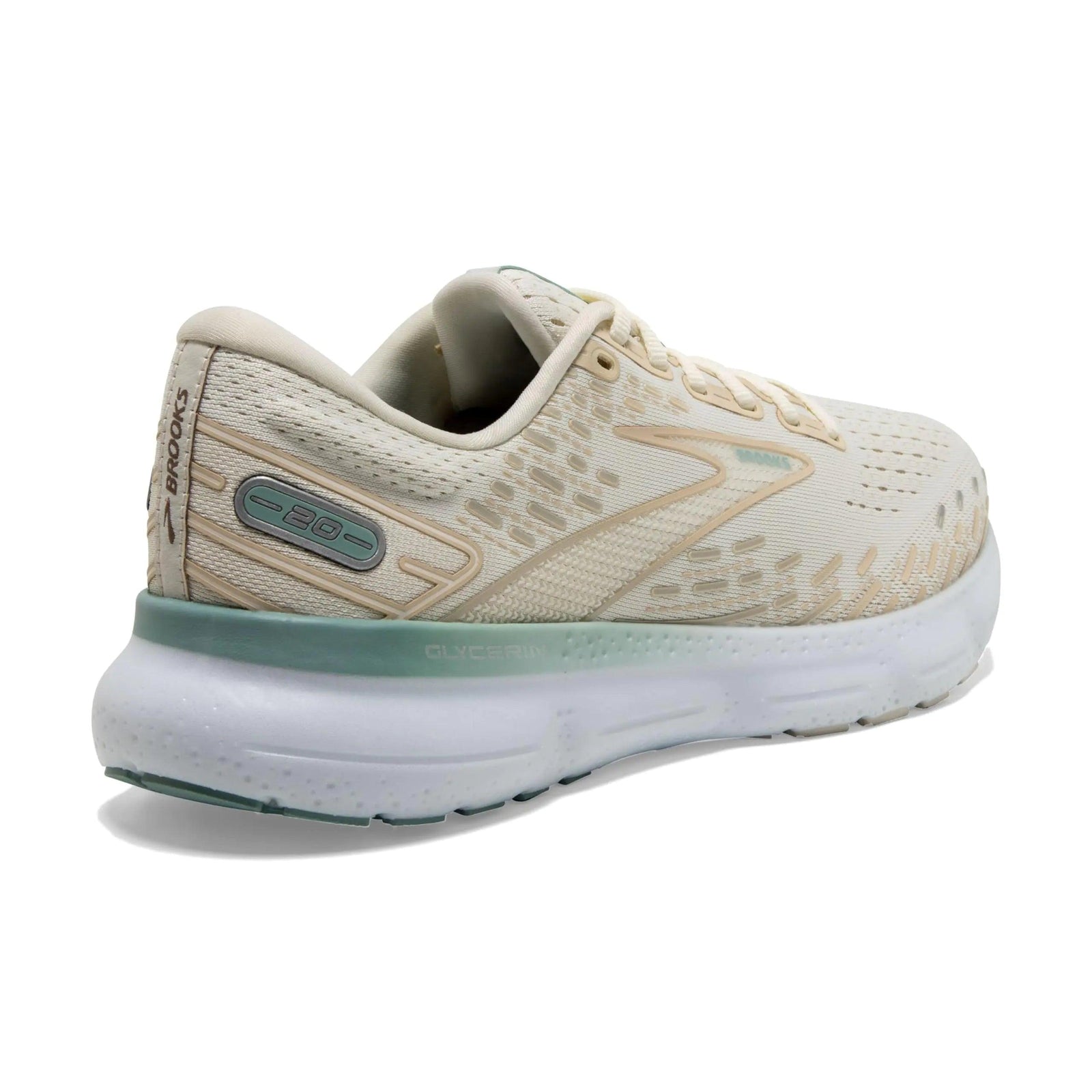 Brooks Men's Glycerin 20 Neutral Running Shoe 11.5 Coconut Milk/Aquifer - Evallys.com # #