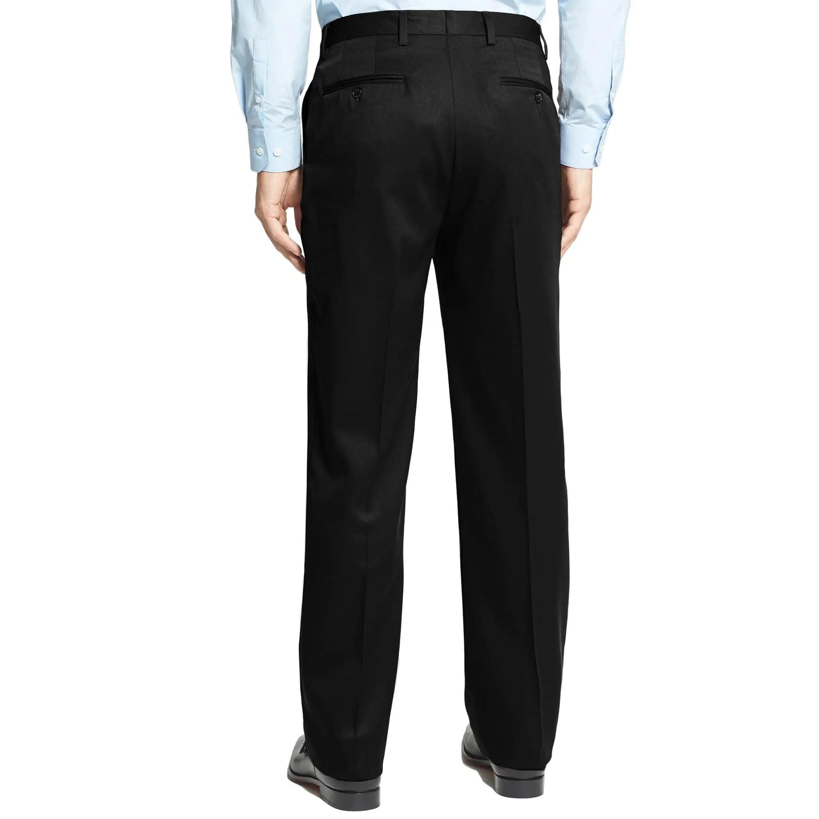 Men's Cozy Hidden Expandable Waist Dress Pants | Premium Stretch Texture Weave Work to Weekend Pant 44W x 34L Black - Evallys.com # #