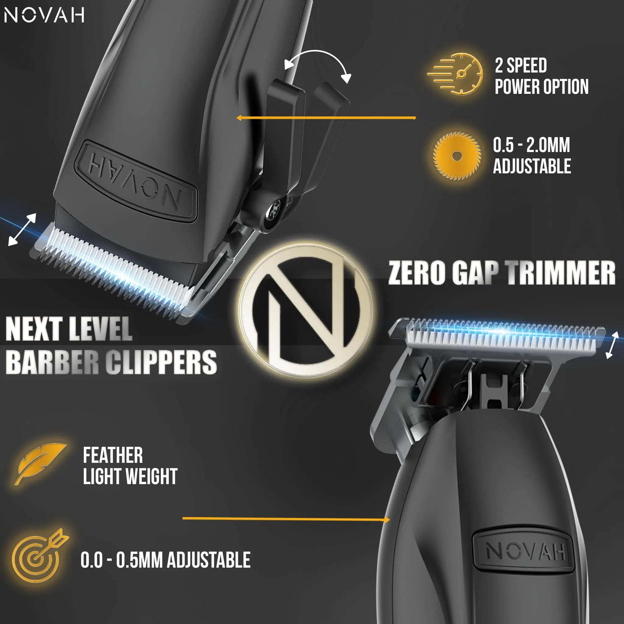 Novah® Professional Hair Clippers for Men, Professional Barber Clippers and Trimmer Set, Mens Cordless Hair Clippers for Barbers Haircut Kit Fade HCL-002 - Evallys.com # #