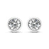 14K White Gold Lab Grown Diamond Screw-Back Classic Bezel Solitaire Stud Earrings (G-H Color, VS2-SI1 Clarity) - Evallys.com # #