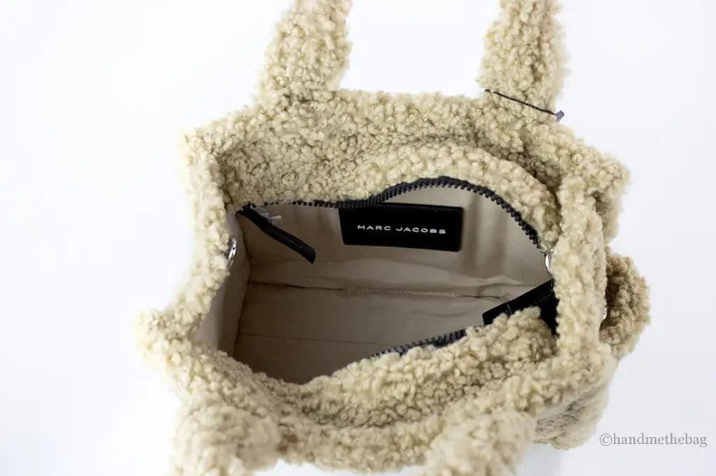 Marc Jacobs The Teddy Mini Beige Sherpa Tote Bag - Evallys.com # #