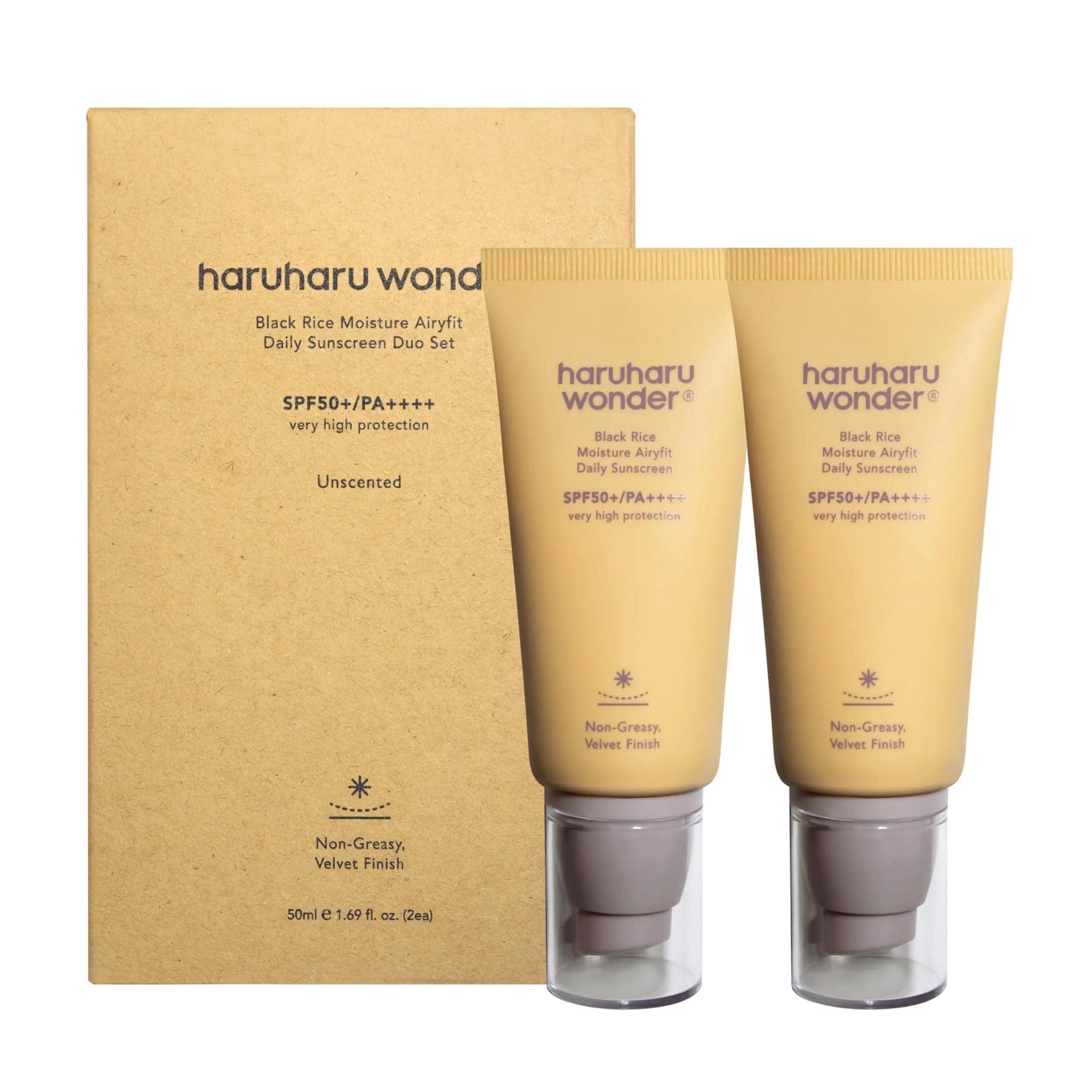 Haruharu Wonder Black Rice Moisture Airyfit Daily Sunscreen 1.69fl.oz (Pack of 2) 1.69 Fl Oz (Pack of 2) - Evallys.com # #