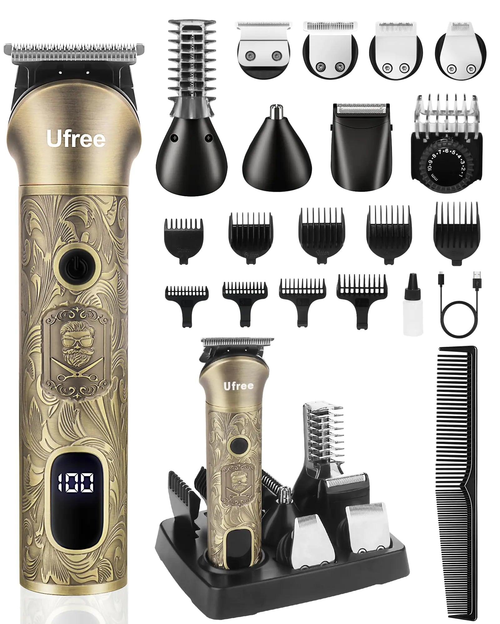 Ufree Beard Trimmer for Men, Cordless Hair Clippers, Electric Razor Shavers for Men, Shaving Kit for Mustache Body Nose Ear Hair Facial, 7 in 1 Beard Grooming Kit Fathers Gifts for Dad - Evallys.com # #