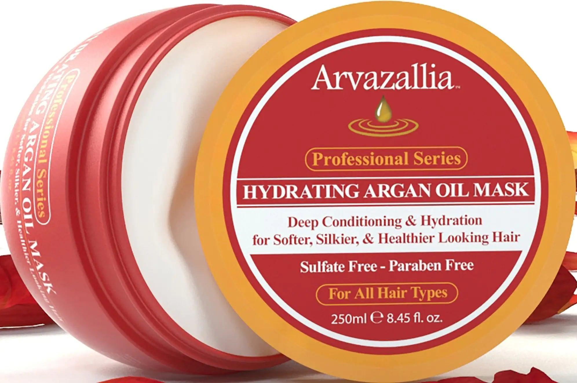 Arvazallia Hydrating Argan Oil Hair Mask and Deep Conditioner for Dry or Damaged Hair - 8.45 Oz - Evallys.com # #