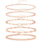 Dainty Gold Chain Bracelets Set for Women 14K Real Gold Plated Link Chain Bracelets for Women Trendy Gold Stackable Cuff Bracelets for Jewelry Gifts Women Adjustable 7"+2" Rose Gold - Evallys.com # #