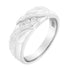 10K White Gold 1/10 Cttw Diamond Men's Three Stone Channel Set Diamond Wedding Ring (I-J Color, I1-I2 Clarity) - Evallys.com # #