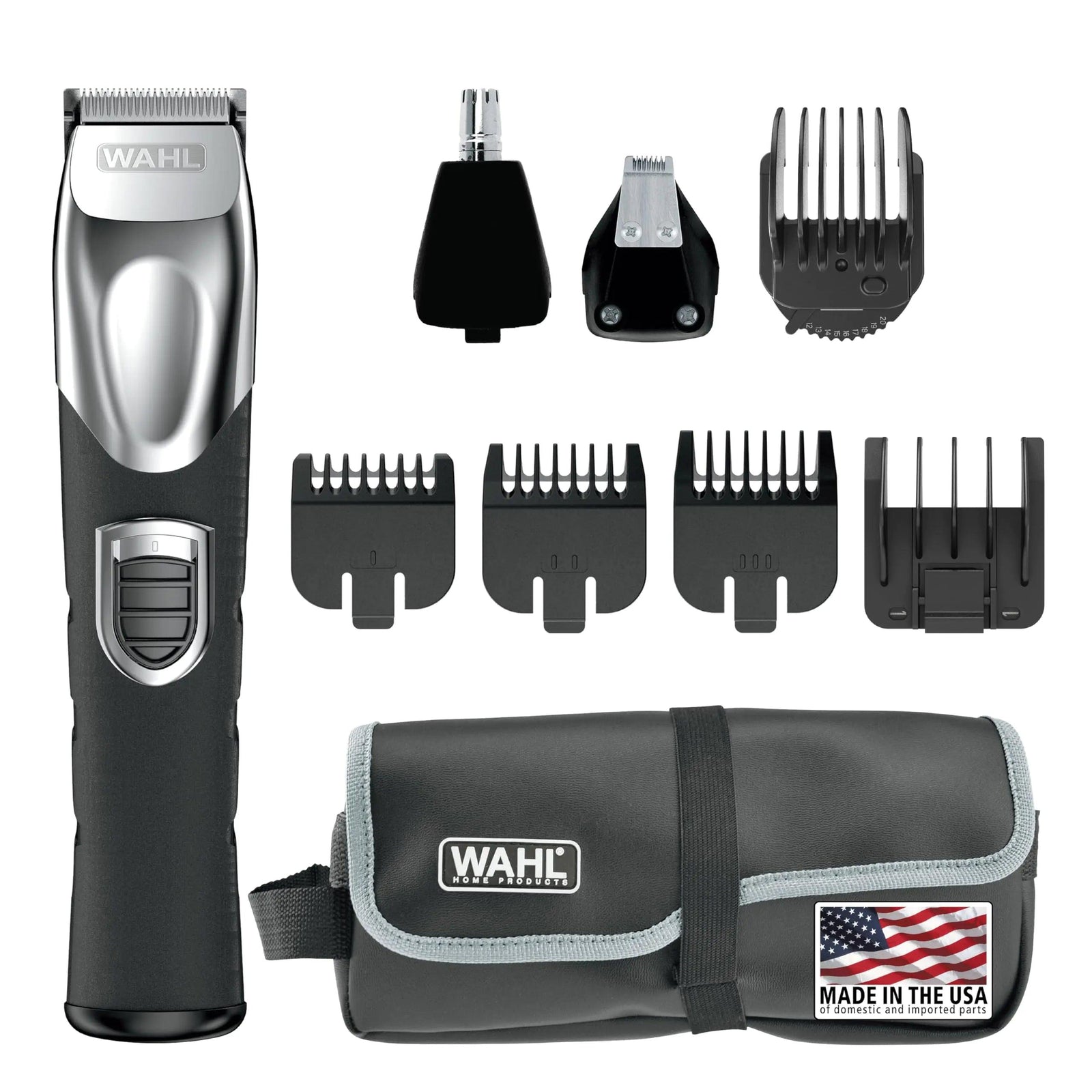 Wahl USA Rechargeable Lithium Ion All in One Beard Trimmer for Men with Detail and Ear & Nose Hair Trimmer Attachment – Model 9854-600B - Evallys.com # #