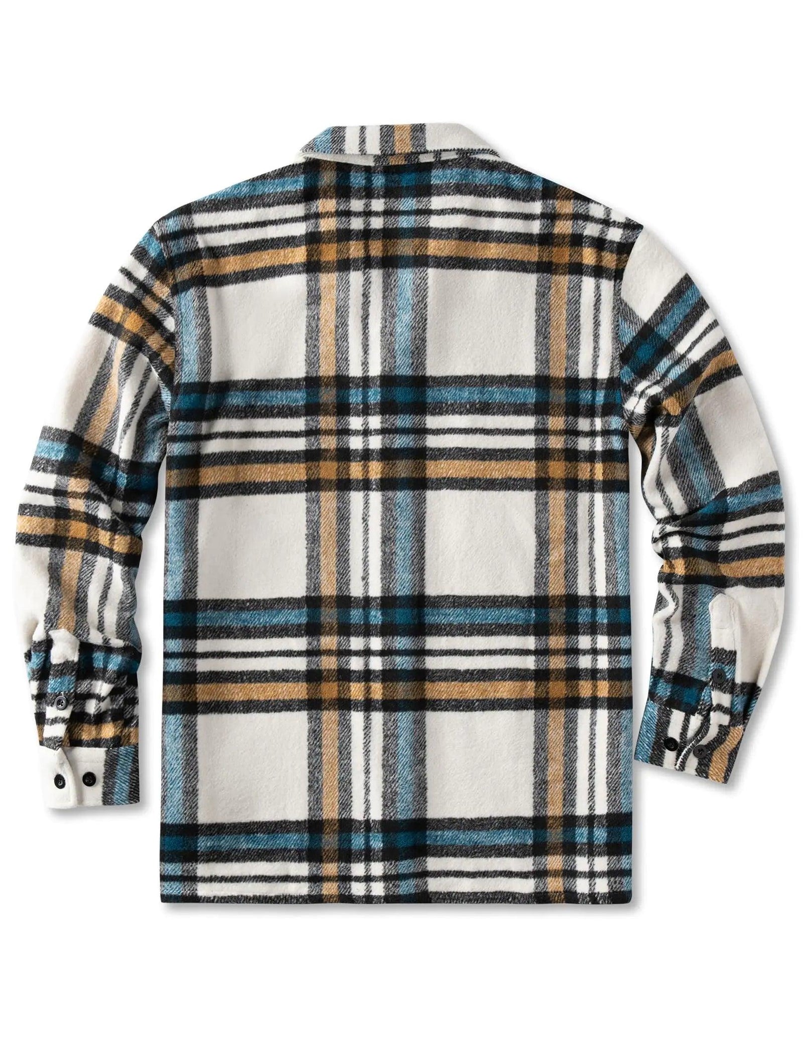 COOFANDY Men's Flannel Shirts Casual Button Down Plaid Shirt Jacket Long Sleeve Fleece Shacket with Pockets White Blue XX-Large - Evallys.com # #