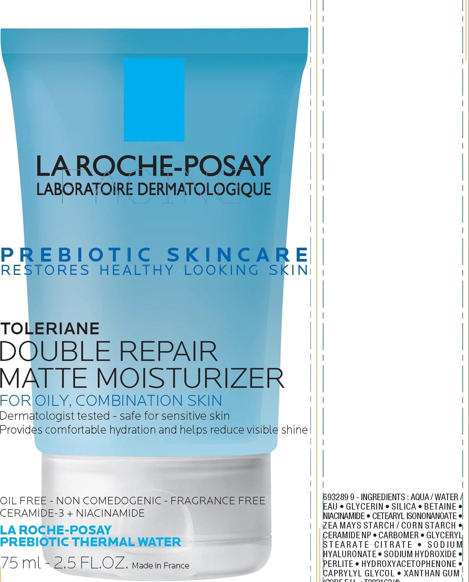 La Roche-Posay Toleriane Double Repair Matte Daily Face Moisturizer, For Oily Skin with Ceramide and Niacinamide for All Skin Tones, Oil Free, Non-Comedogenic 2.54 Fl Oz (Pack of 1) - Evallys.com # #