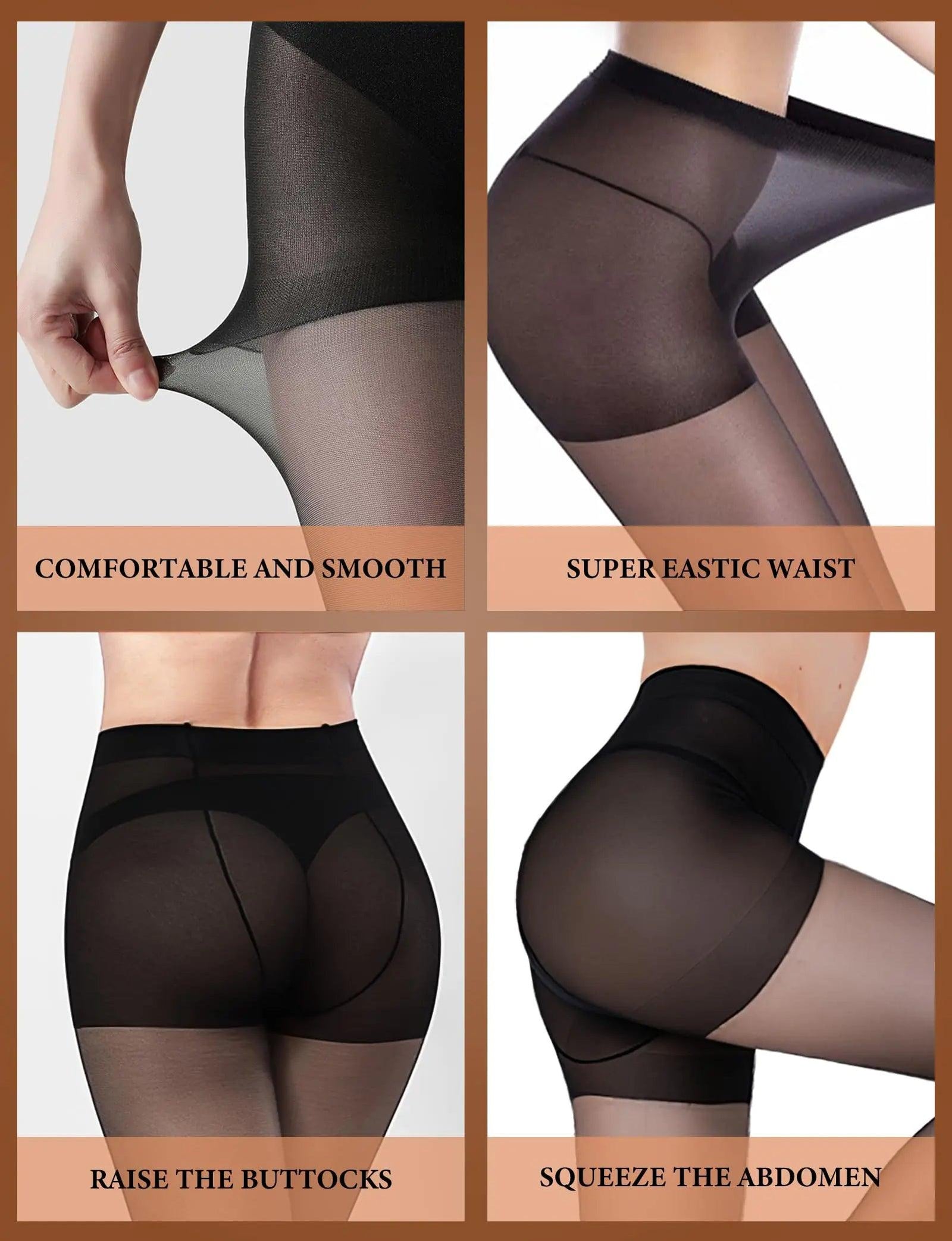 Buauty 2 Pairs Sheer Black Tights for Women -20D High Waist women's Pantyhose,Plus Size Nylon Stockings 3X-Large - Evallys.com # #