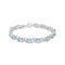 .925 Sterling Silver 16.0 Cttw Oval Blue Topaz and Diamond Accent Tennis X Link Bracelet (I-J Color, I1-I2 Clarity) - Size 7" Inch - Evallys.com # #