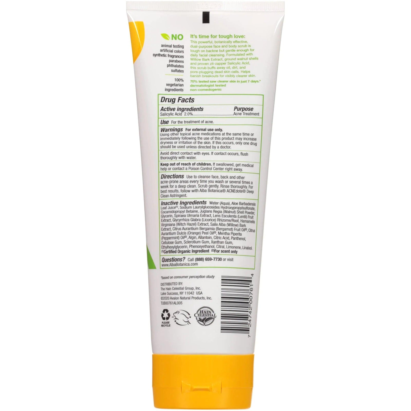 Alba Botanica Acnedote Maximum Strength Face & Body Scrub, 8 Oz 8 Ounce (Pack of 1) - Evallys.com # #