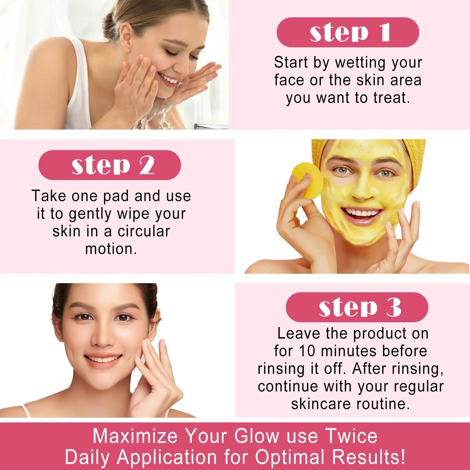 Turmeric Kojic Acid Cleansing Pads, Kojic Acid And Turmeric Cleansing Pads Helps Balance Skin Oil And Water, Remove Excess Keratin From The Body'S Skin, 40PCS 40 Count (Pack of 1) - Evallys.com # #