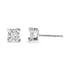 .925 Sterling Silver Miracle Set Princess-cut Diamond Solitaire Stud Earrings (H-I Color, SI2-I1 Clarity) - Evallys.com # #