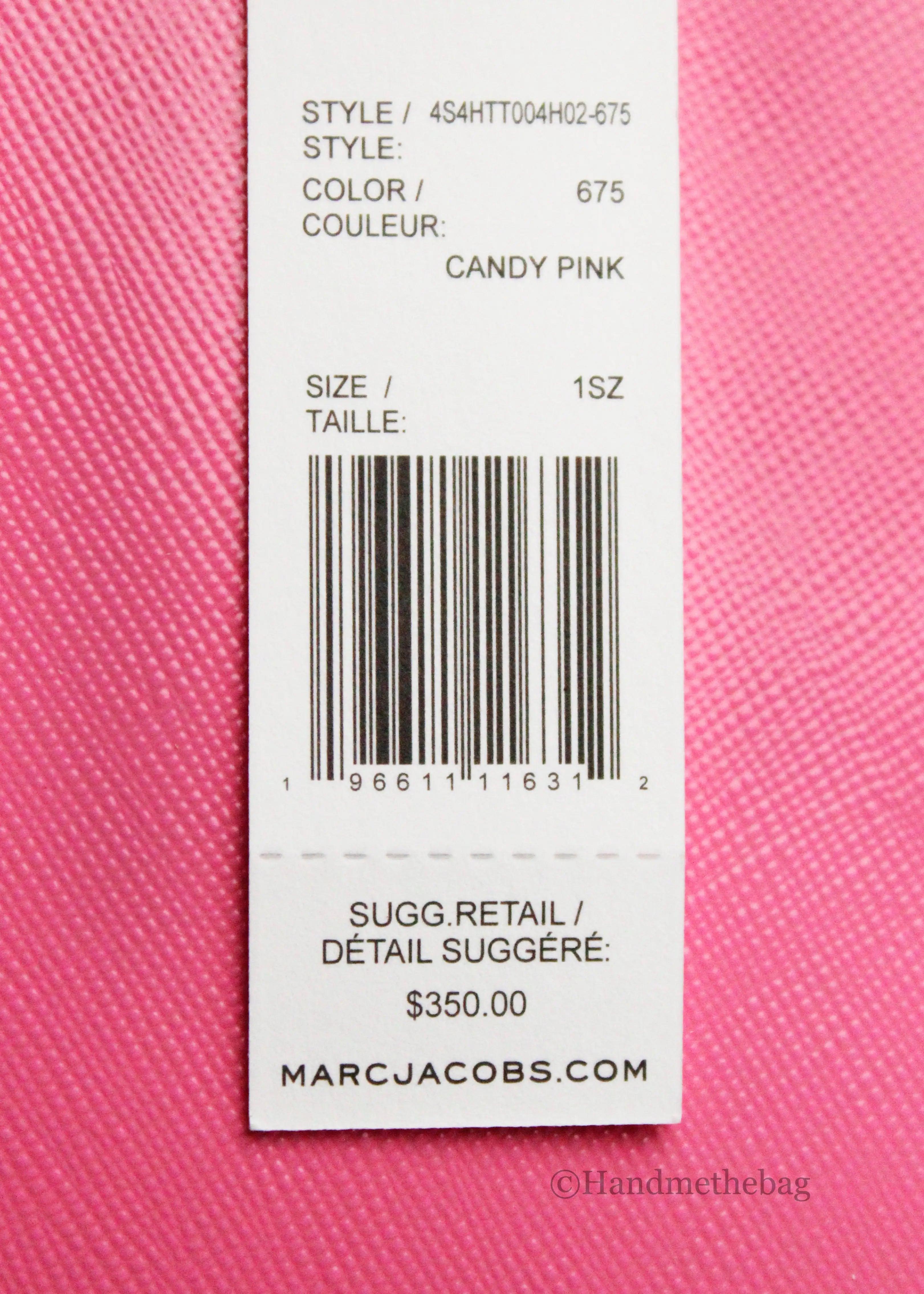 Marc Jacobs Small Candy Pink Leather Tote Crossbody Bag - Evallys.com # #