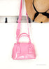 Marc Jacobs Small Candy Pink Patent Dome Satchel Crossbody Bag - Evallys.com # #