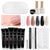 GAOY Poly Gel Nail Kit with U V Light Starter Kit, 6 Colors Nude Pink Black Builder Gel Nail Extension Kit for Beginners with Everything Nail Art DIY at Home Set C - Evallys.com # #