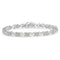 .925 Sterling Silver 1-1/2 Cttw Diamond Cluster X Link 7" Tennis Bracelet (I-J color, I3 clarity) - Evallys.com # #