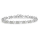 .925 Sterling Silver 1-1/2 Cttw Diamond Cluster X Link 7" Tennis Bracelet (I-J color, I3 clarity) - Evallys.com