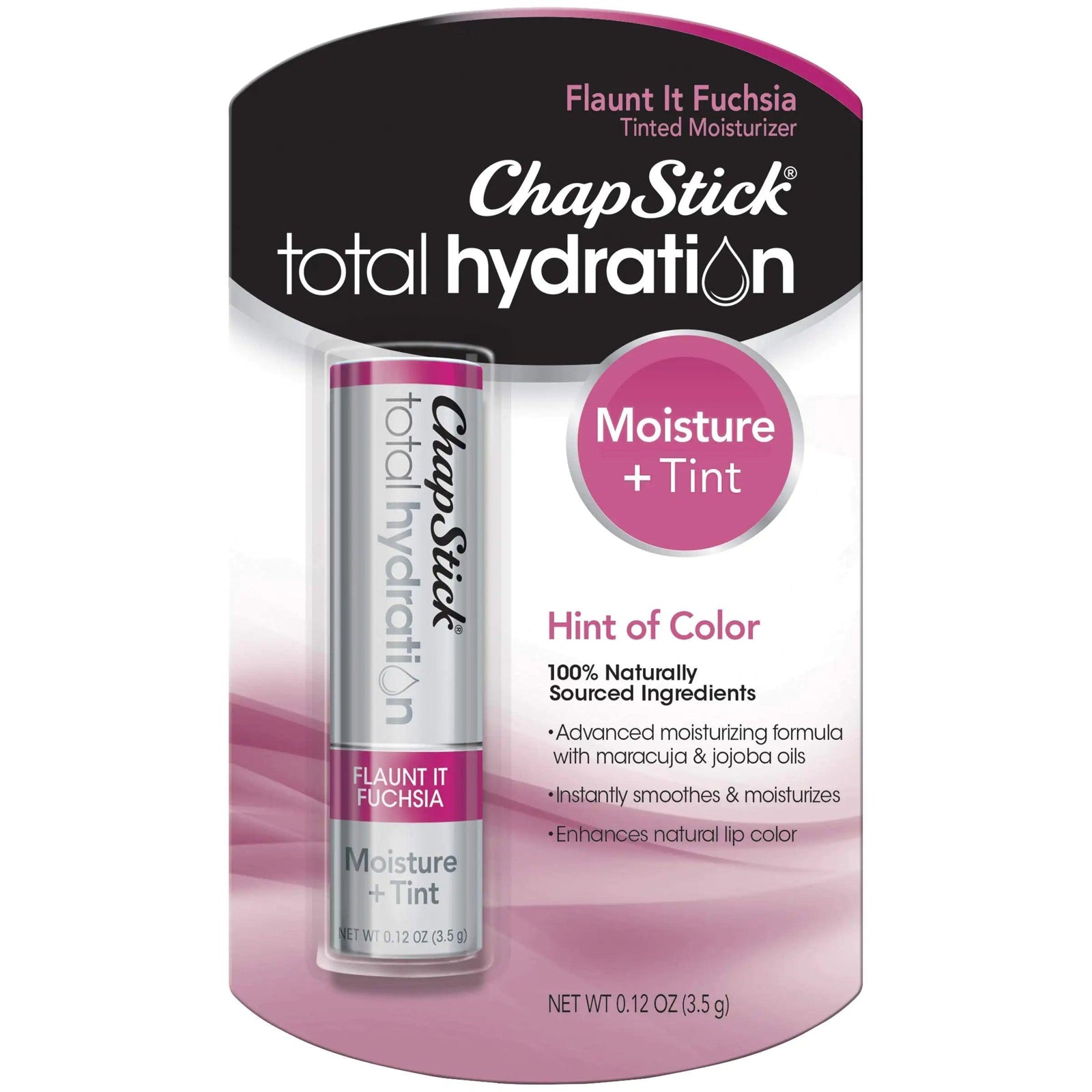 ChapStick Total Hydration Moisture + Tint Flaunt It Fuchsia Tinted Lip Balm Tube, Tinted Moisturizer - 0.12 Oz - Evallys.com # #