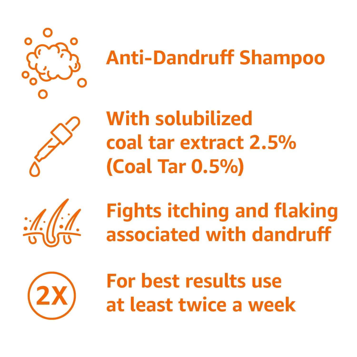 Amazon Basics Therapeutic Plus Tar Gel Anti-Dandruff Shampoo 0.5% Coal Tar, 16 Fl Oz, Pack of 1 - Evallys.com # #