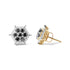 Men's 10K Yellow Gold 7/8 Cttw White and Black Treated Diamond Earring (Black / I-J Color, I2-I3 Clarity) - Evallys.com # #