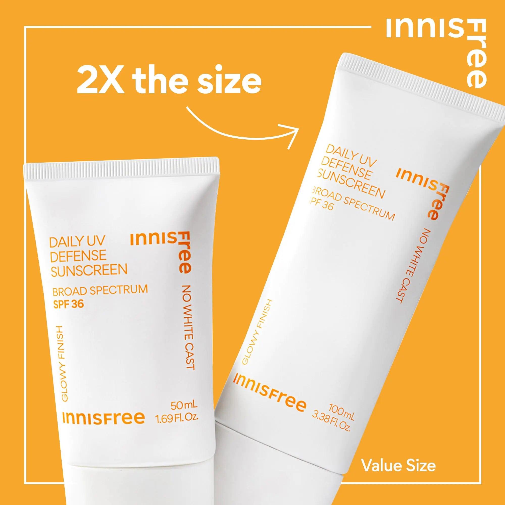 innisfree Daily UV Defense Sunscreen Broad Spectrum SPF 36, Invisible Korean Sunscreen with No White Cast 1.69 oz / 50 ml - Evallys.com # #