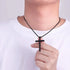 Fiusem Cross Necklace for Men, Silver/Gold/Black Mens Cross Necklaces with 2.5mm Cross Chain and Stainless Steel Cross Pendant, Box Chain 16-24 Inch 22.0 Inches Big black cross: 2.1" * 1.2" - Evallys.com # #