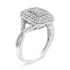 .925 Sterling Silver 1/2 Cttw Round-Cut Diamond Cluster Cushion Ring (I-J , I1-I2) - Evallys.com # #