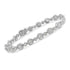 .925 Sterling Silver 1 1/3 cttw Miracle Plate Set Diamond Alternating Link Bracelet (I-J Color, I3 Clarity) -7" - Evallys.com # #