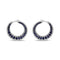 .925 Sterling Silver 2 3/4 Cttw Created Blue Sapphire Crescent Moon Disc Style Hoop Earrings - AAA Quality - Evallys.com # #