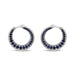 .925 Sterling Silver 2 3/4 Cttw Created Blue Sapphire Crescent Moon Disc Style Hoop Earrings - AAA Quality - Evallys.com # #