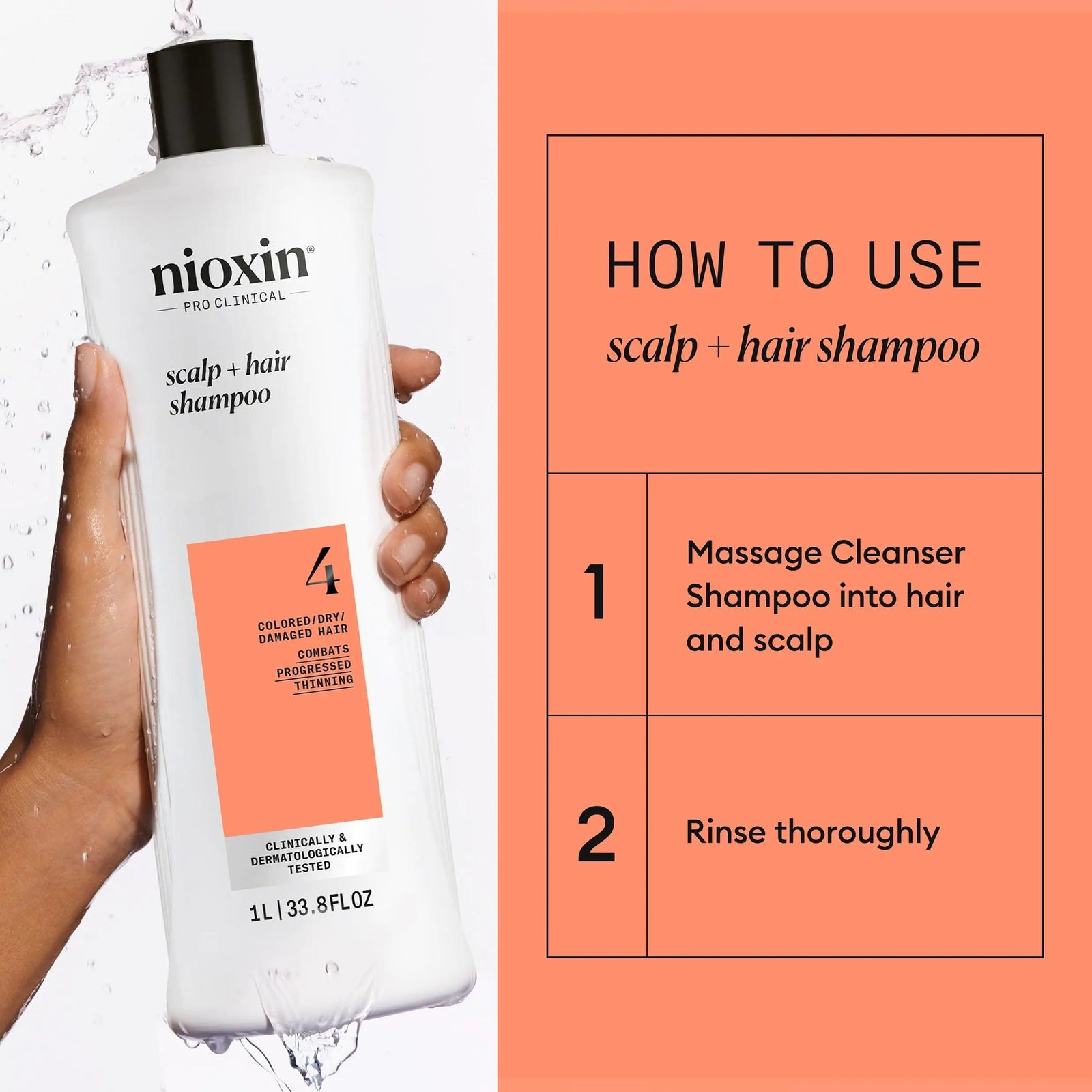 Nioxin System 4, Cleansing Shampoo With Peppermint Oil, Treats Sensitive Scalp & Provides Moisture, For Color Treated Hair with Progressed Thinning, Various Sizes 2.11 Pound (Pack of 1) - Evallys.com # #