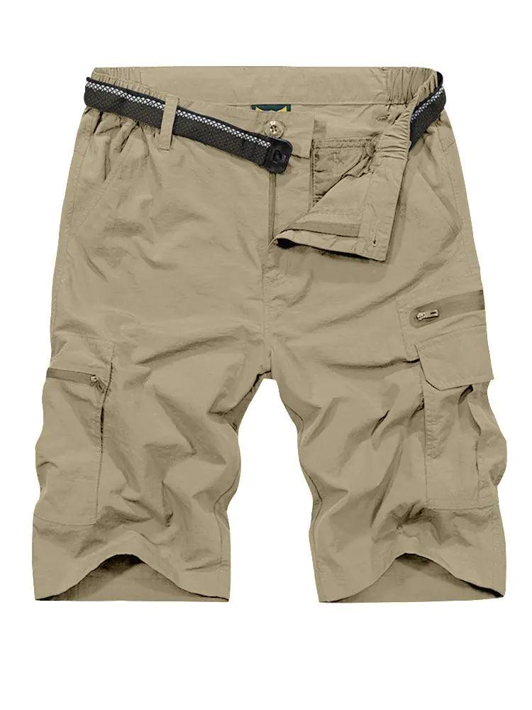 Jessie Kidden Mens Outdoor Casual Expandable Waist Lightweight Water Resistant Quick Dry Fishing Hiking Shorts 32 Khaki - Evallys.com