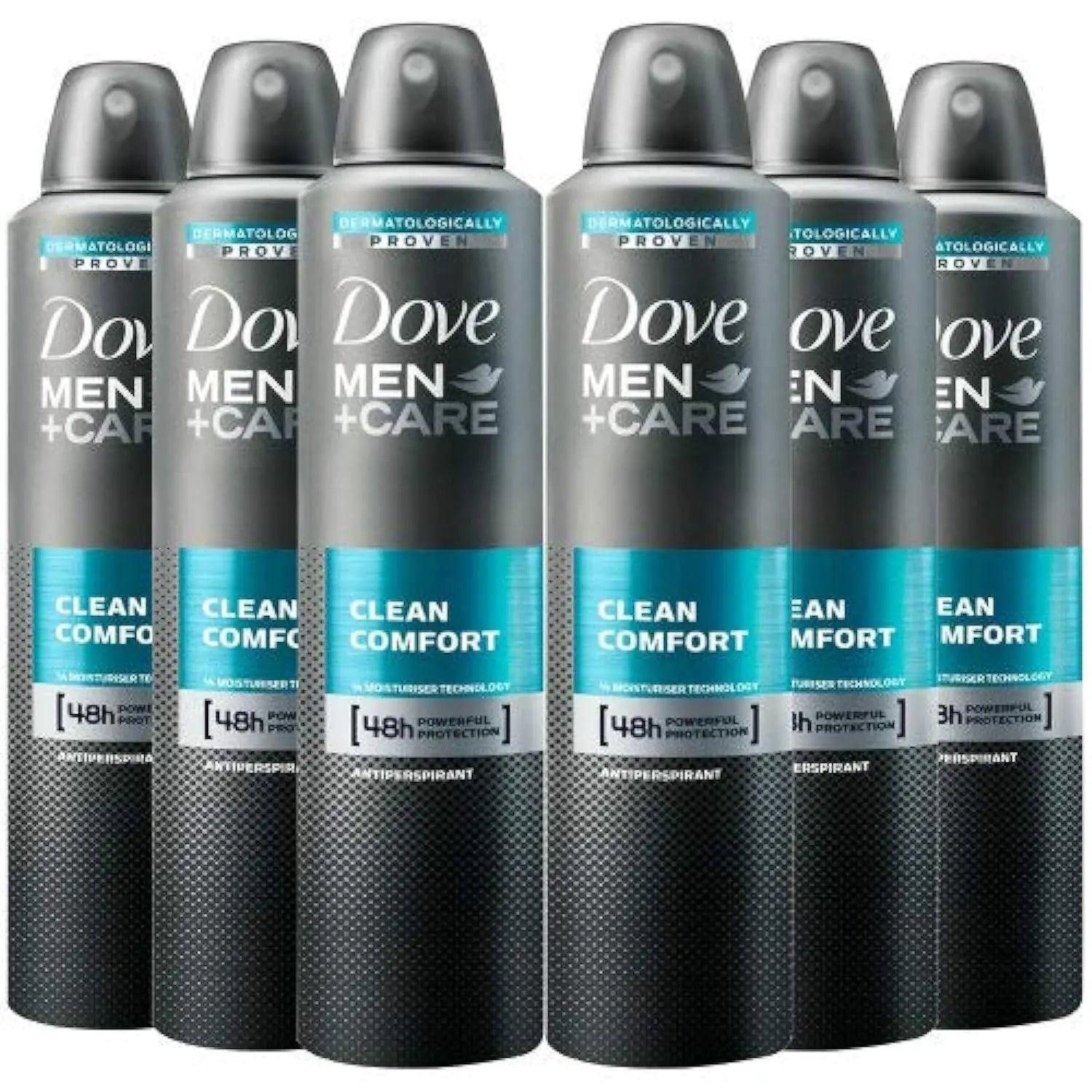 Dove Men + Care Clean Comfort Spray, International Version, 250 ML (6 Pack) - Evallys.com # #