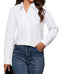 Women's Button Down Shirts Classic Fit Dress Shirt Work Business Casual Long Sleeve Blouse Tops Large White - Evallys.com # #