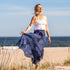 Long Skirts for Women Maxi Boho Skirt Floral Print Blossom Navy 20-24 Plus - Evallys.com