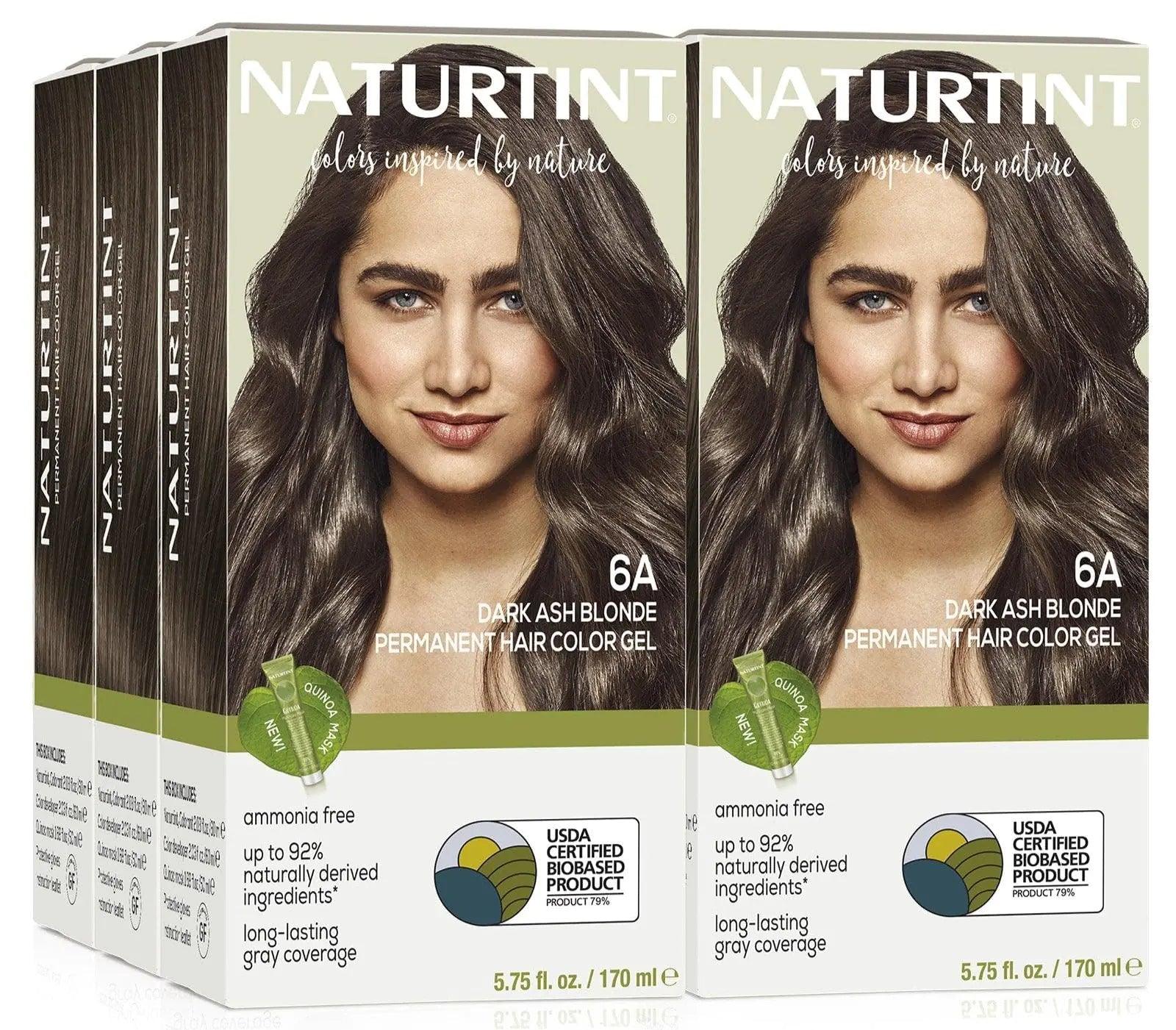 Naturtint Permanent Hair Color 6A Dark Ash Blonde (Pack of 6), Ammonia Free, Vegan, Cruelty Free, up to 100% Gray Coverage, Long Lasting Results (Packaging may vary) - Evallys.com # #