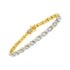 10K Yellow Gold Plated .925 Sterling Silver 1/4 cttw Diamond Alternating "X" and Bezel Link Bracelet (I-J Color, I2-I3 Clarity) - Size 7.25 " - Evallys.com # #