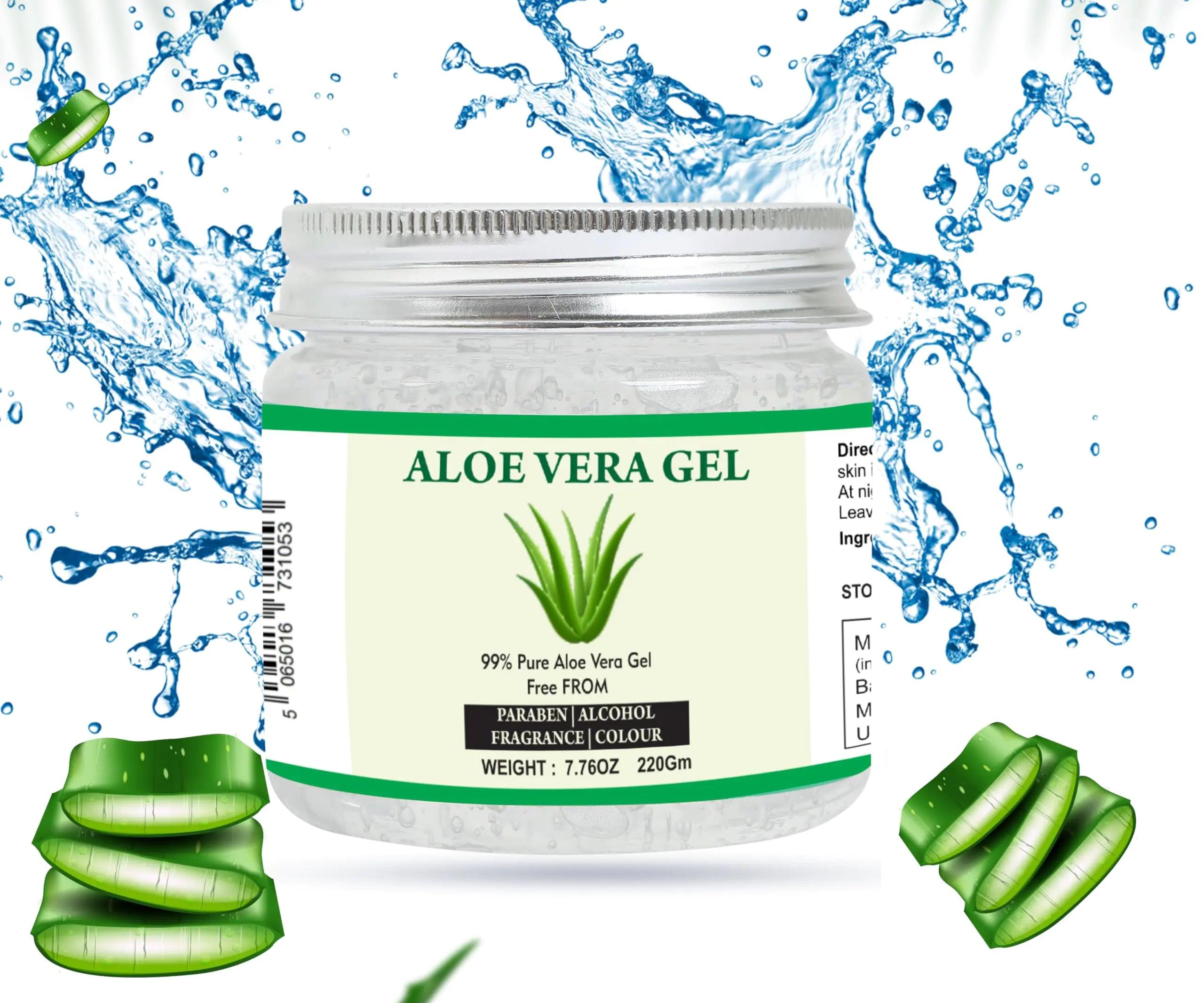 Aloe Vera Gel | 100% Pure Natural Aloe Gel | For Moisturizing Face Skin & Hair Care,Durable Moisturizing Hydrating Soothing | Non-Sticky (7.76 oz) 7.76 Ounce (Pack of 1) - Evallys.com # #