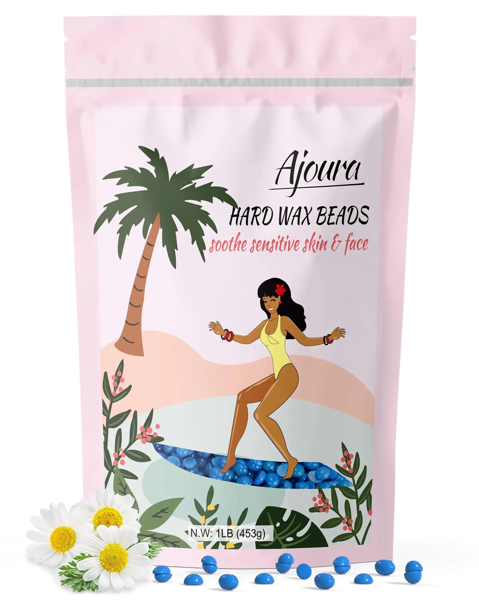 Ajoura 2.5 lb Wax Beads for Hair Removal - Premium Hard Wax for Coarse Hair, Ideal for Brazilian Bikini, Legs, Face, Underarms, Arms, Chest, Back - Sensitive Skin for Efficient Home & Salon Waxing Off White-2.5lb - Evallys.com # #