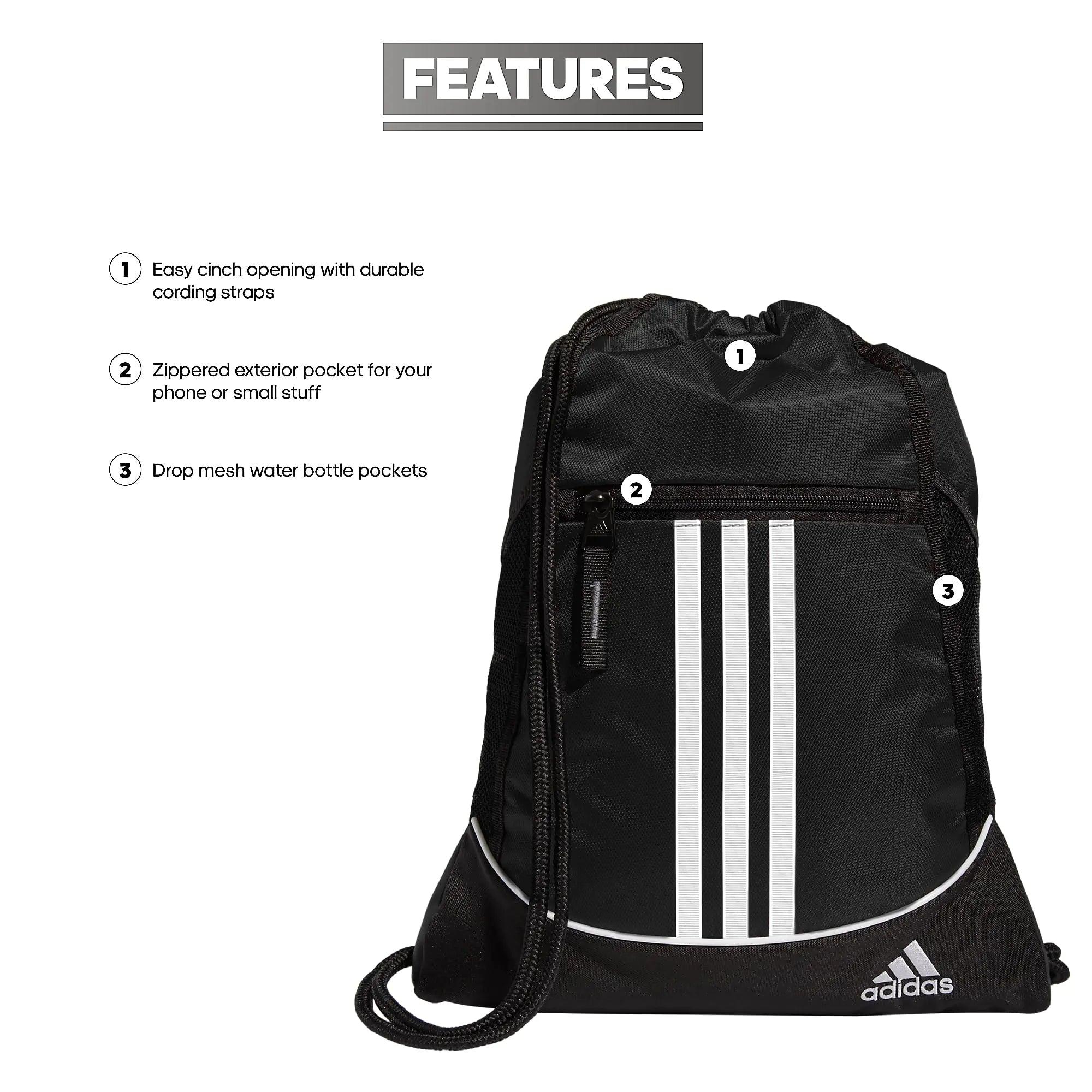 adidas Alliance Sackpack, Black, One Size - Evallys.com # #