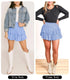 Women's Cute High Waist Ruffle Mini Skirt Layered Ruffle Hem Flared Flowy Casual Swing Beach Mini Short Skirt X-Small Light Blue - Evallys.com # #