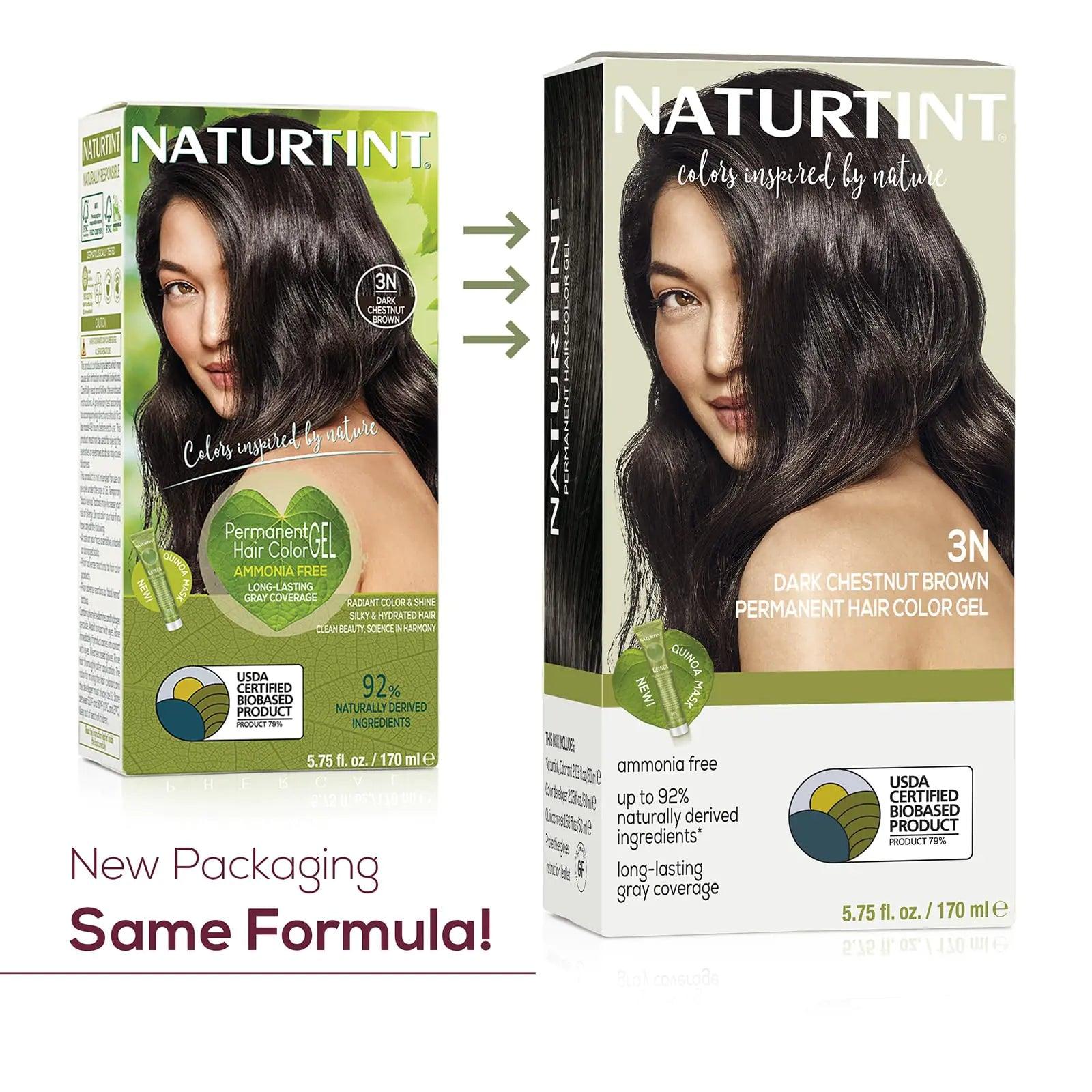 Naturtint Permanent Hair Color 3N Dark Chestnut Brown (Pack of 6), Ammonia Free, Vegan, Cruelty Free, up to 100% Gray Coverage, Long Lasting Results - Evallys.com # #