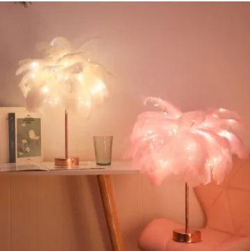 Remote Control Feather Table Lamp - Evallys.com # #