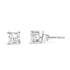 14K White Gold 3/8 Cttw Lab Grown Princess-Cut Diamond 4-Prong Solitaire Stud Earrings (VS1-VS2 Clarity, F-G Color) - Evallys.com # #