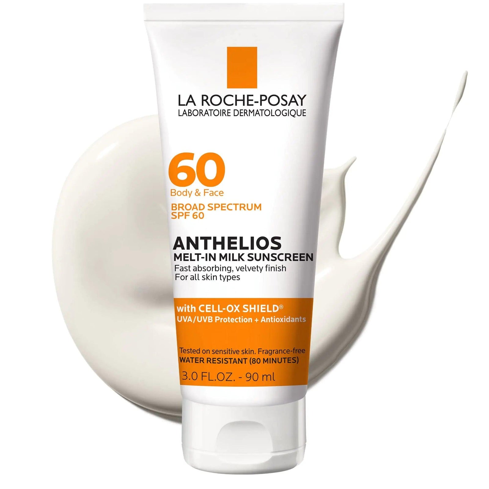 La Roche-Posay Anthelios Melt-In Milk Sunscreen SPF 60 | Sunscreen For Body & Face | Broad Spectrum SPF + Antioxidants | Oil Free Sunscreen Lotion | Lightweight & Fast Absorbing | Oxybenzone Free 3 Fl Oz (Pack of 1) - Evallys.com # #